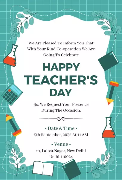 Joyful Teacher's Day Celebration Appreciation Invitation Template