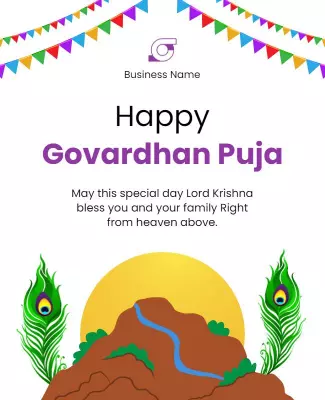 Joyful Vibrant Govardhan Puja Celebration Festival Poster Template