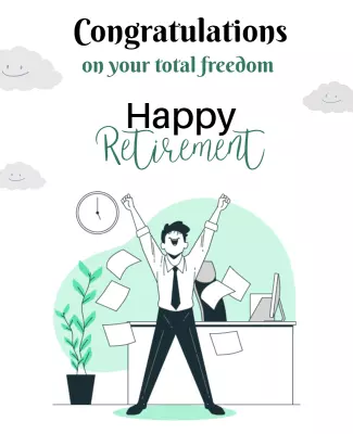 Joyful Vintage Retirement Celebration with Happy Freedom Poster Template