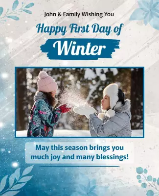 Joyful Winter Wonderland Celebration Greeting Card Poster Template