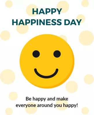 Joyful Yellow Smiley Face Happiness Day Poster Template