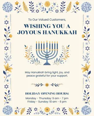 Joyous Hanukkah Celebration Announcement Poster Template