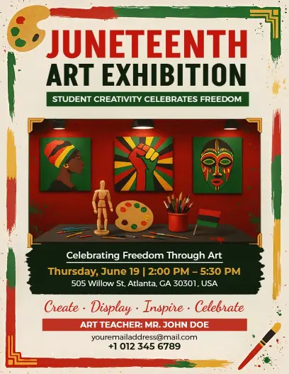 Juneteenth Art Exhibition Flyer Template