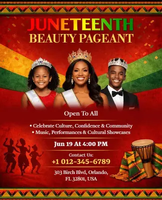 Juneteenth Beauty Pageant Celebration Flyer Template