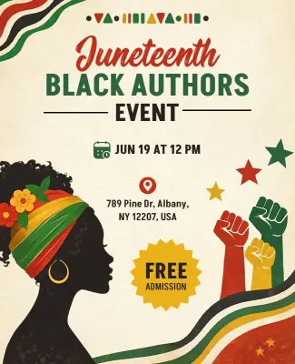 Juneteenth Black Authors Celebration Flyer Template