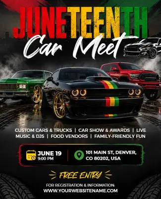 Juneteenth Car Meet Event Flyer Template