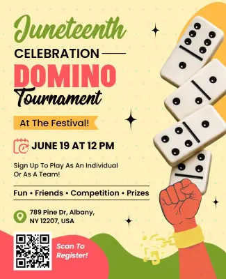 Juneteenth Celebration Domino Tournament Flyer Template