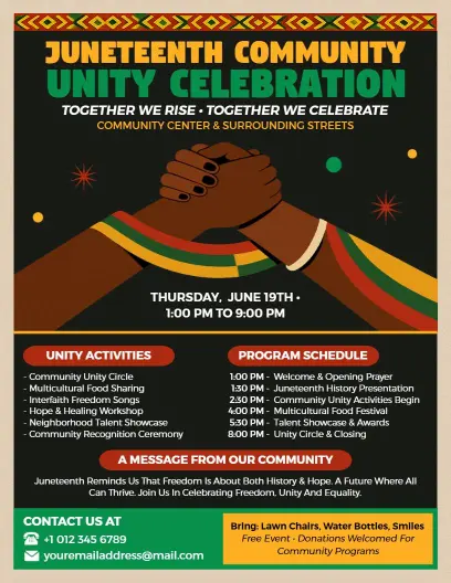 Juneteenth Community Celebration Flyer Template