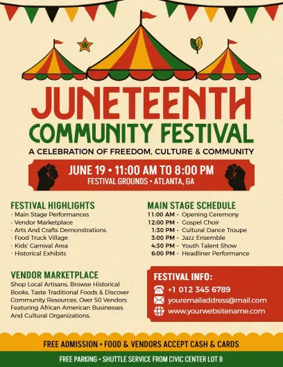 Juneteenth Community Festival Flyer Template
