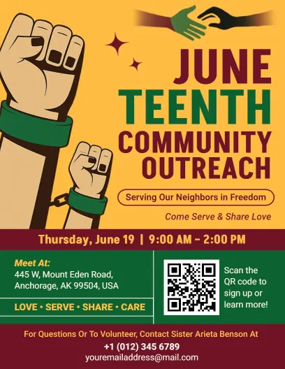 Juneteenth Community Outreach Event Flyer Template