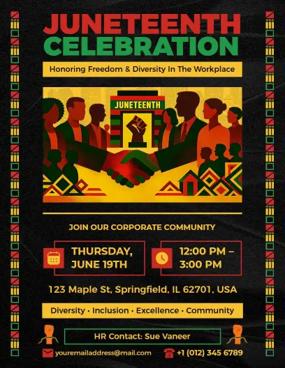 Juneteenth Corporate Celebration Flyer Template