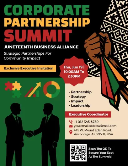Juneteenth Corporate Partnership Summit Flyer Template