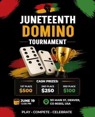 Juneteenth Domino Tournament Event Flyer Template
