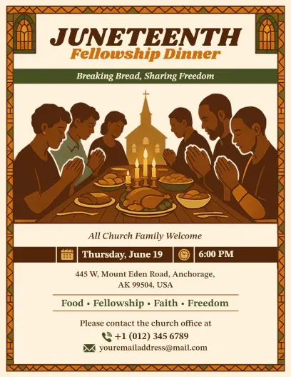 Juneteenth Family Fellowship Dinner Flyer Template