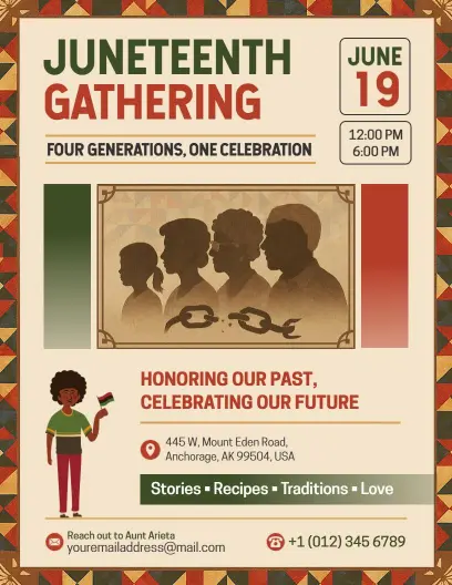 Juneteenth Family Gathering Flyer Template