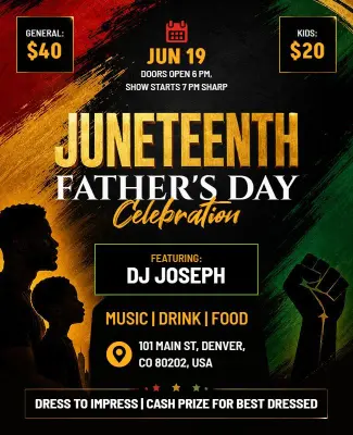Juneteenth Father's Day Celebration Flyer Template