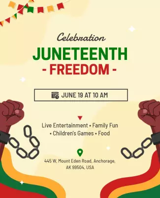Juneteenth Freedom Celebration Flyer Template