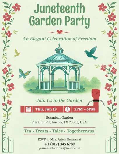 Juneteenth Garden Party Flyer Template