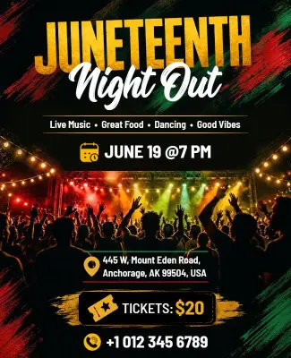 Juneteenth Night Out Celebration Flyer Template