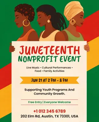 Juneteenth Nonprofit Community Event Flyer Template