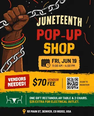 Juneteenth Pop-up Shop Flyer Template