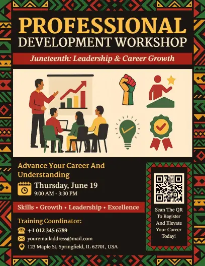 Juneteenth Professional Development Workshop Flyer Template