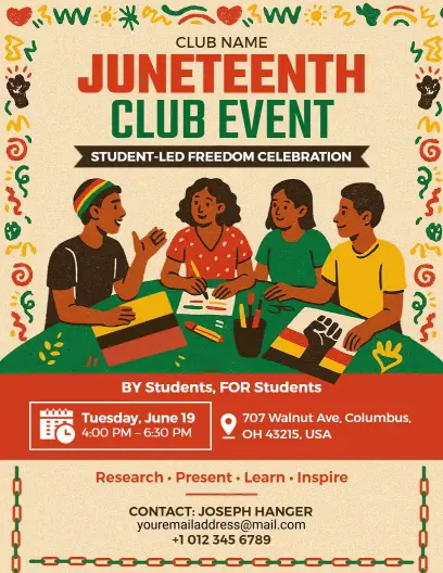 Juneteenth Student Club Event Flyer Template
