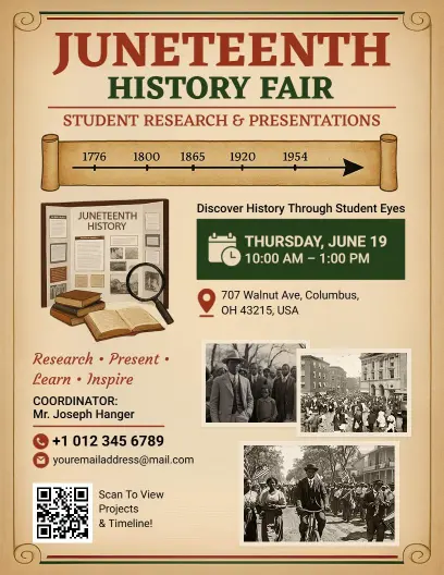 Juneteenth Student History Fair Flyer Template