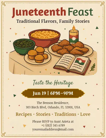 Juneteenth Traditional Family Feast Flyer Template