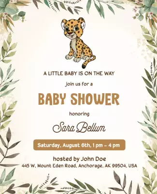 Jungle Themed Baby Shower Celebration Flyer Template