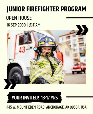 Junior Firefighter Program Open House Flyer Template