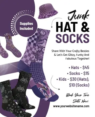 Junk Hat and Socks Crafting Event Poster Template