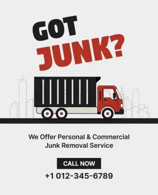 Junk Pickup Service Ad Poster Template