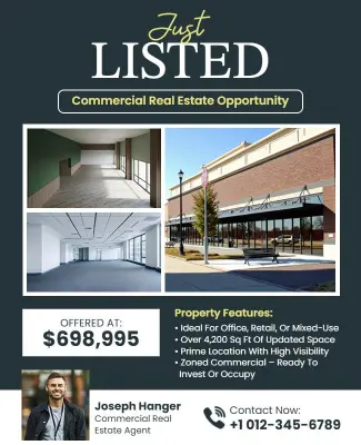 Just Listed Commercial Real Estate Flyer Template