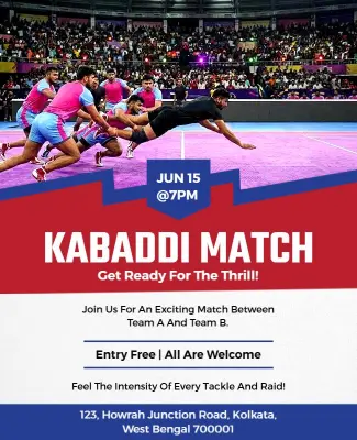 Kabaddi Match Announcement Poster Template