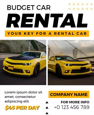 Karaka and White Car Rental Flyer Template