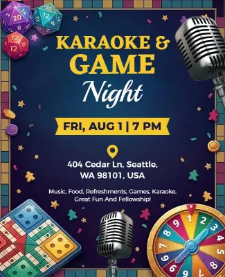 Karaoke and Game Night Event Flyer Template