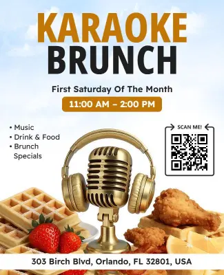 Karaoke Brunch Event Flyer Template