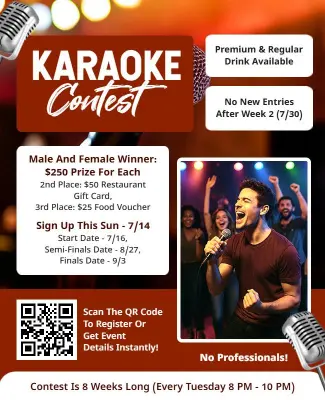 Karaoke Contest Event with Prizes Flyer Template