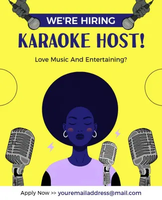 Karaoke Host Hiring Advertisement Flyer Template