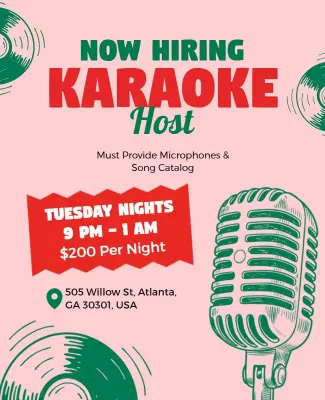 Karaoke Host Hiring Event Poster Template