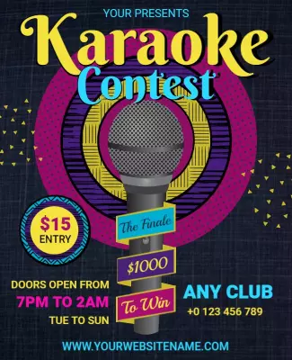 Karaoke Music Concert Flyer Template