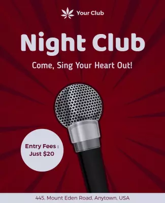 Karaoke Night Club Event Flyer Template