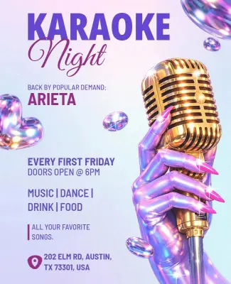 Karaoke Night Event Party Flyer Template