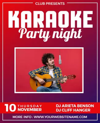 Karaoke Party Night Event Flyer Template