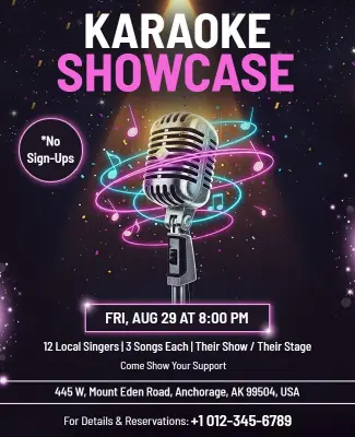 Karaoke Showcase Music Event Flyer Template