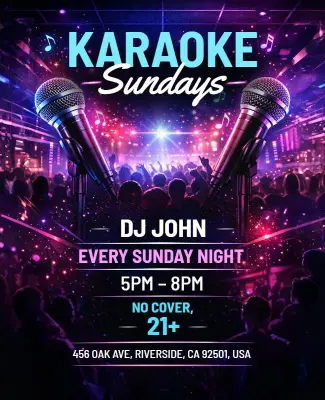 Karaoke Sundays Event Flyer Template