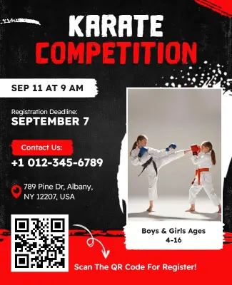 Karate Competition for Kids Flyer Template