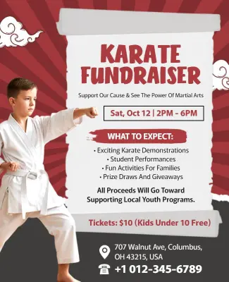 Karate Fundraiser Event Flyer Template