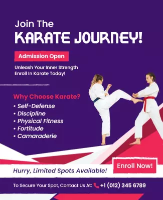 Karate Training Enrollment Flyer Template